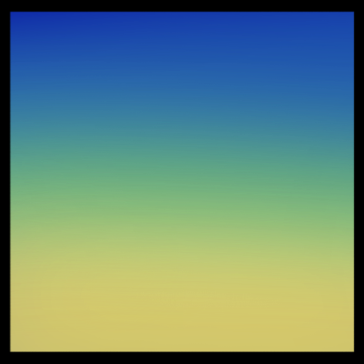 a blue to yellow gradient in a square with a black outline.